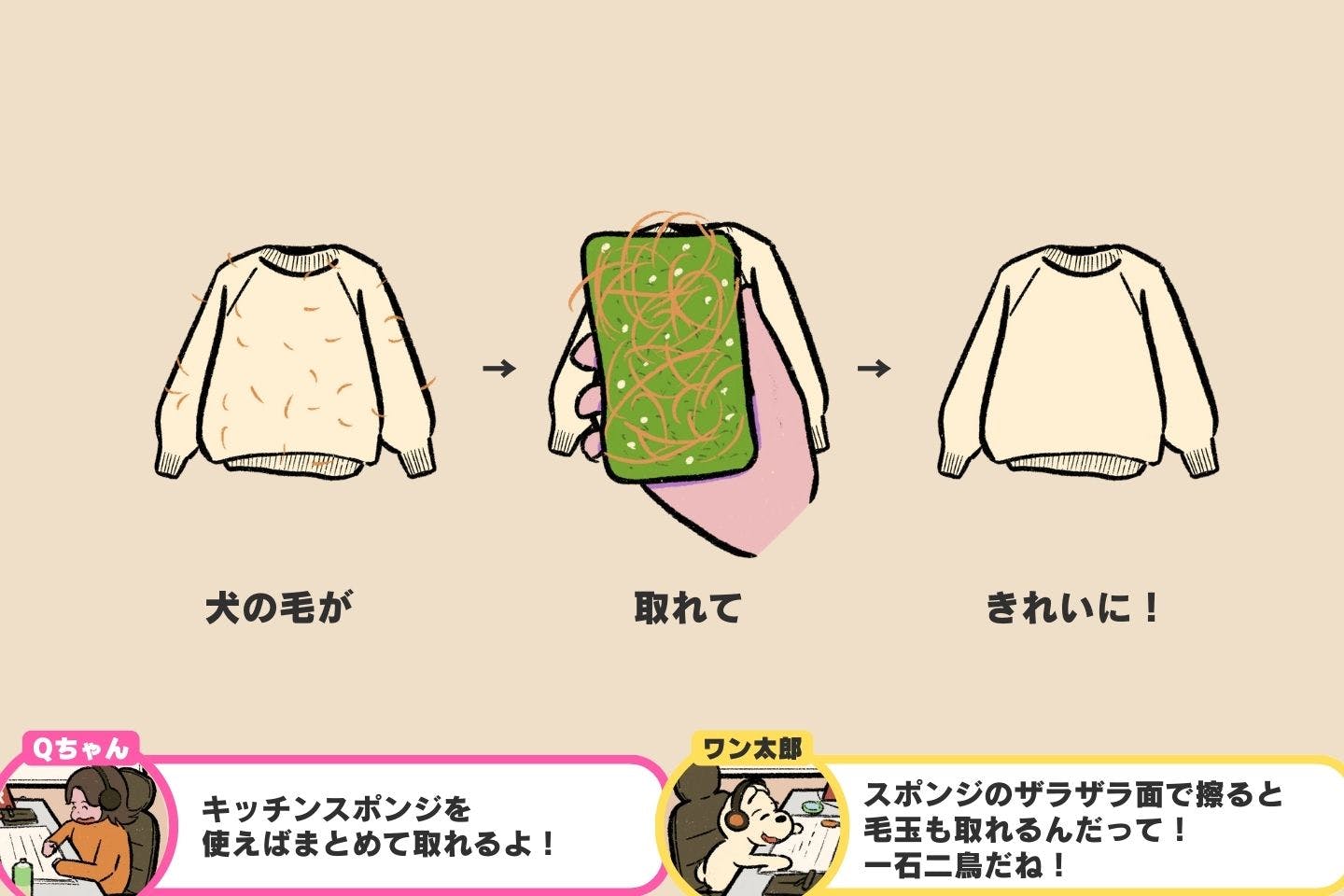 犬用トイレ以外のペットシートの活用法《ドッグライフハックス#02》 服についた犬の毛を取る方法《ドッグライフハックス#03》